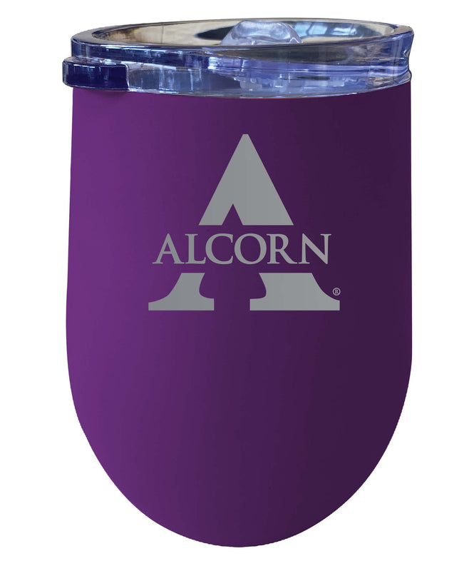 Alcorn State Braves NCAA Laser-Etched Wine Tumbler - 12oz Stainless Steel Insulated Cup