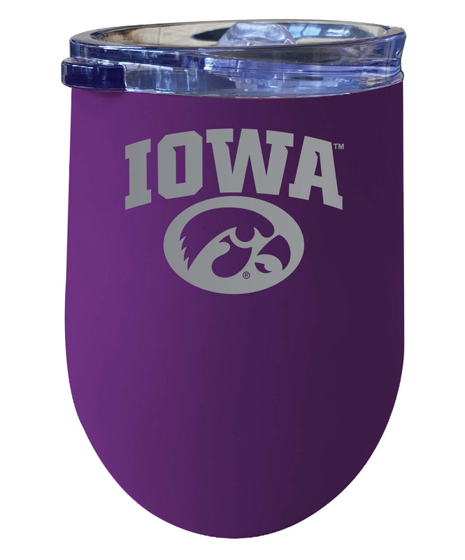 Iowa Hawkeyes NCAA Laser-Etched Wine Tumbler - 12oz Stainless Steel Insulated Cup