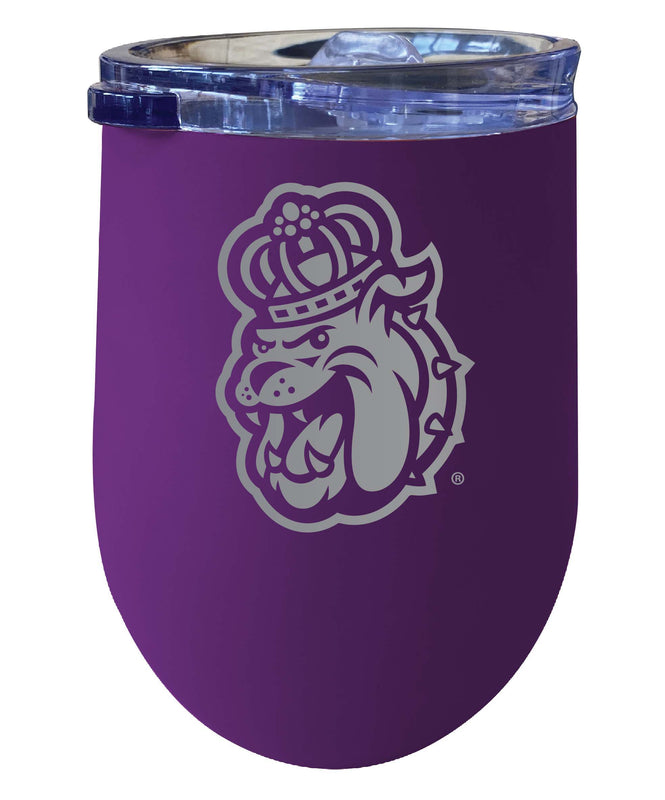 James Madison Dukes NCAA Laser-Etched Wine Tumbler - 12oz Stainless Steel Insulated Cup