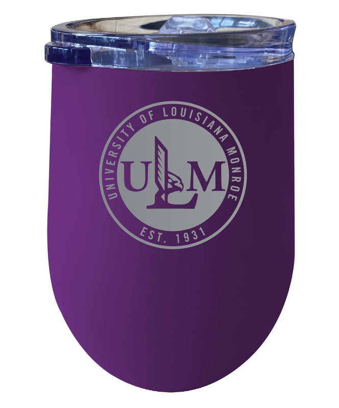 University of Louisiana Monroe NCAA Laser-Etched Wine Tumbler - 12oz Stainless Steel Insulated Cup