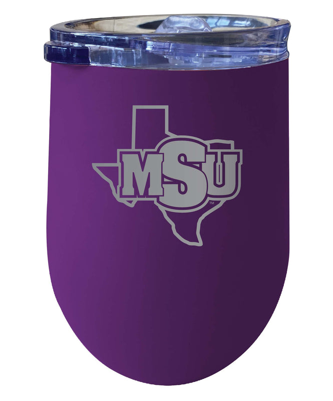 Midwestern State University Mustangs NCAA Laser-Etched Wine Tumbler - 12oz Stainless Steel Insulated Cup