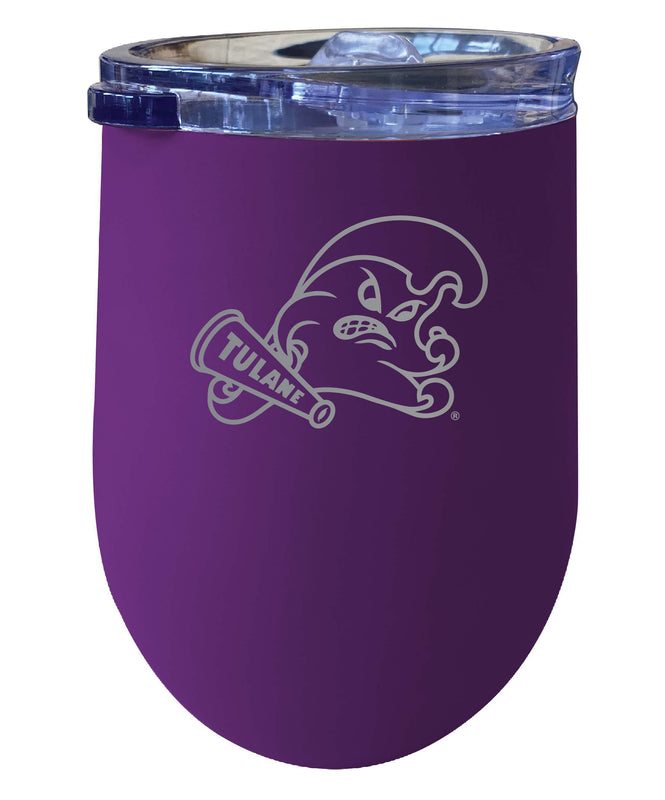 Tulane University Green Wave NCAA Laser-Etched Wine Tumbler - 12oz Stainless Steel Insulated Cup