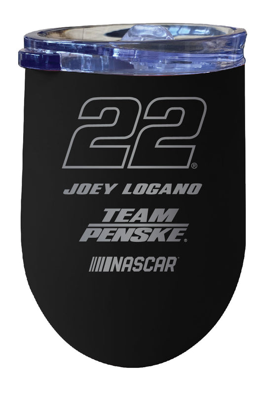 Joey Logano NASCAR #22 12 oz Etched Insulated Wine Tumbler