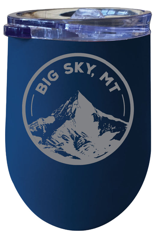 Big Sky Montana Souvenir 12 oz Engraved Insulated Wine Stainless Steel Tumbler
