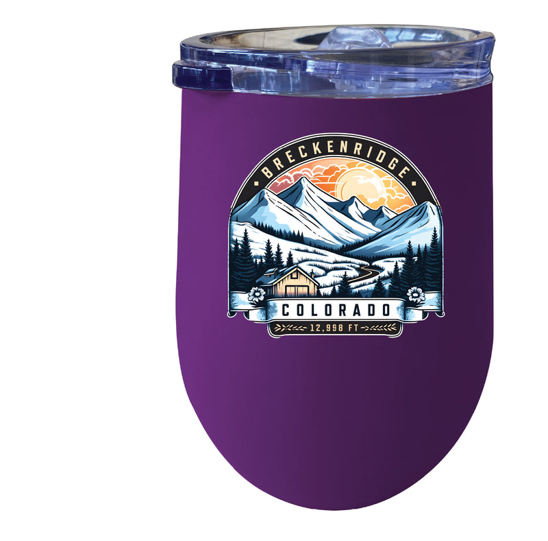 Breckenridge Colorado Souvenir 12 oz Insulated Wine Stainless Steel Tumbler