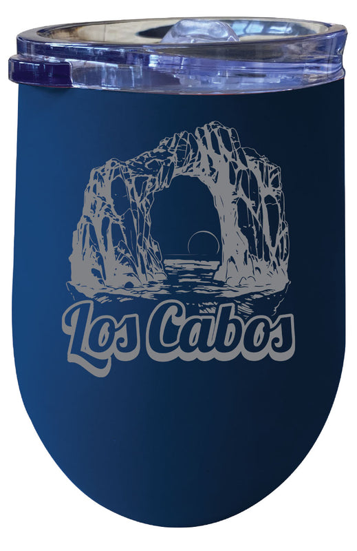 Los Cabos Mexico Souvenir 12 oz Engraved Insulated Wine Stainless Steel Tumbler