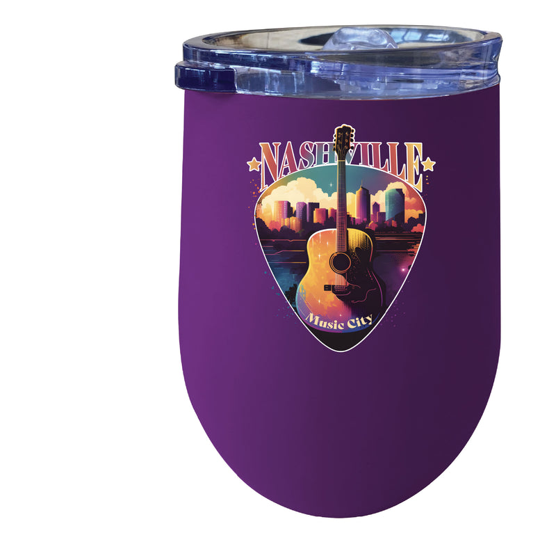 Nashville Tennessee Music City Souvenir 12 oz Insulated Wine Stainless Steel Tumbler