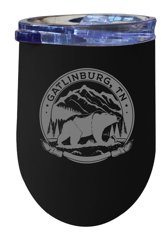 Gatlinburg Tennessee Laser Etched Souvenir 12 oz Insulated Wine Stainless Steel Tumbler
