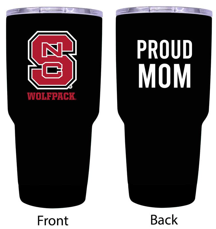 NC State Wolfpack Proud Mom 24 oz Insulated Stainless Steel Tumbler - Black