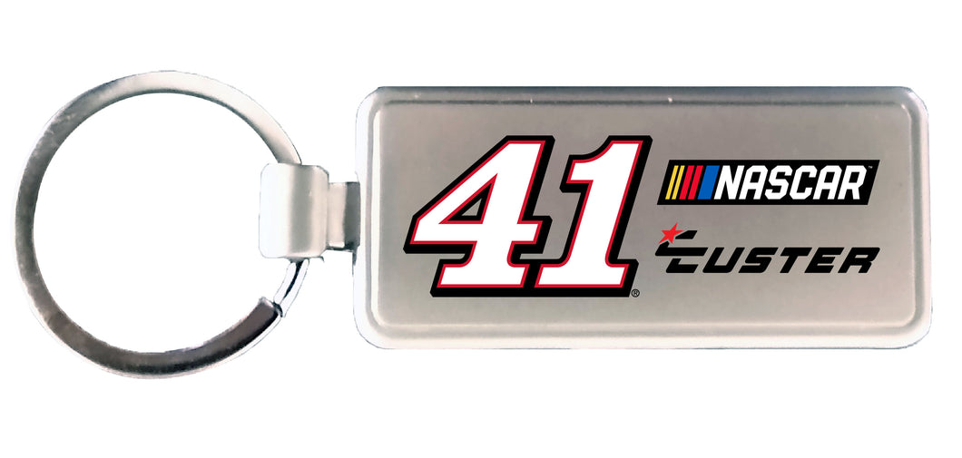 R and R Imports CC Cole Custer #41 NASCAR Metal Keychain