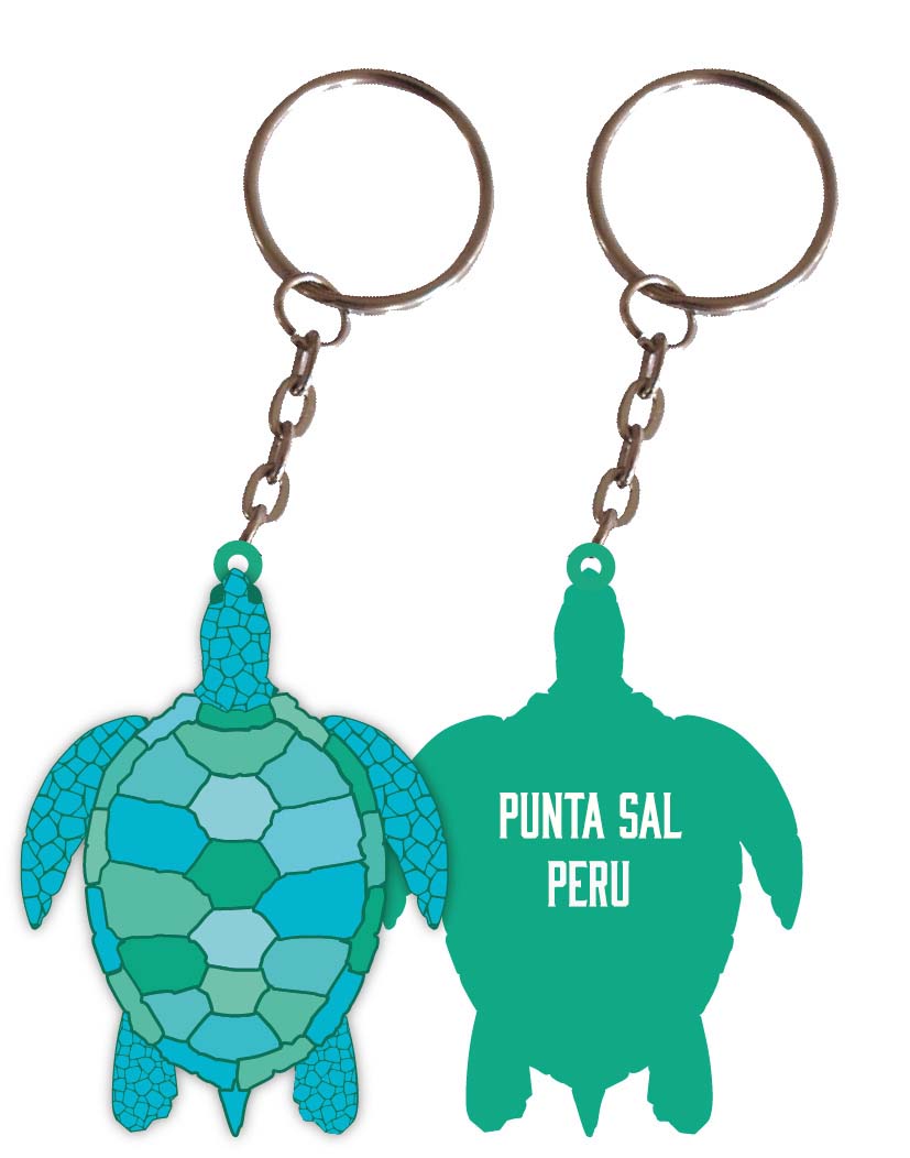 Punta Sal Peru Turtle Metal Keychain