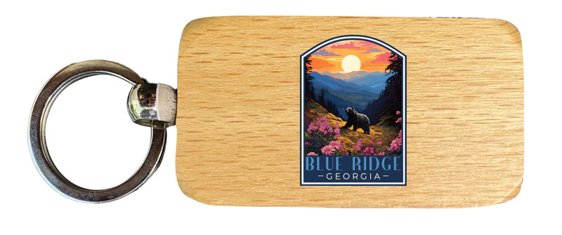 Blue Ridge Georgia Design B Souvenir 2.5x1-Inch Souvenir Wooden Keychain