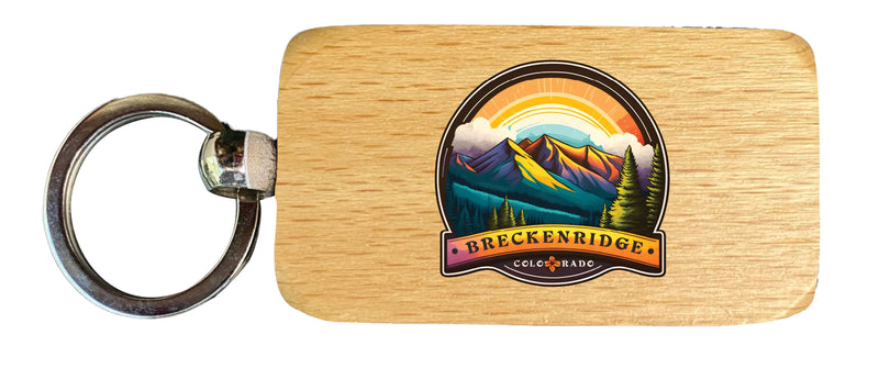 Breckenridge Colorado Design B Souvenir 2.5x1-Inch Souvenir Wooden Keychain