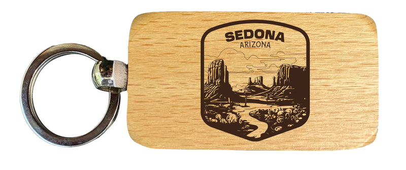 Sedona Arizona Souvenir 2.5x1-Inch Souvenir Engraved Wooden Keychain