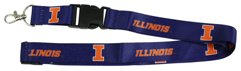 Ultimate Sports Fan Lanyard - Illinois Fighting Illini Spirit, Durable Polyester, Quick-Release Buckle & Heavy-Duty Clasp