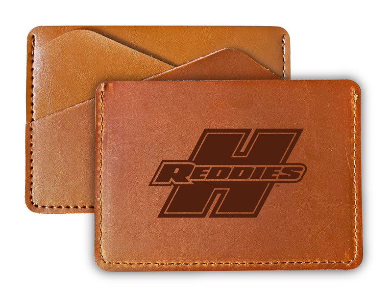 Elegant Henderson State Reddies Leather Card Holder Wallet - Slim Profile, Engraved Design
