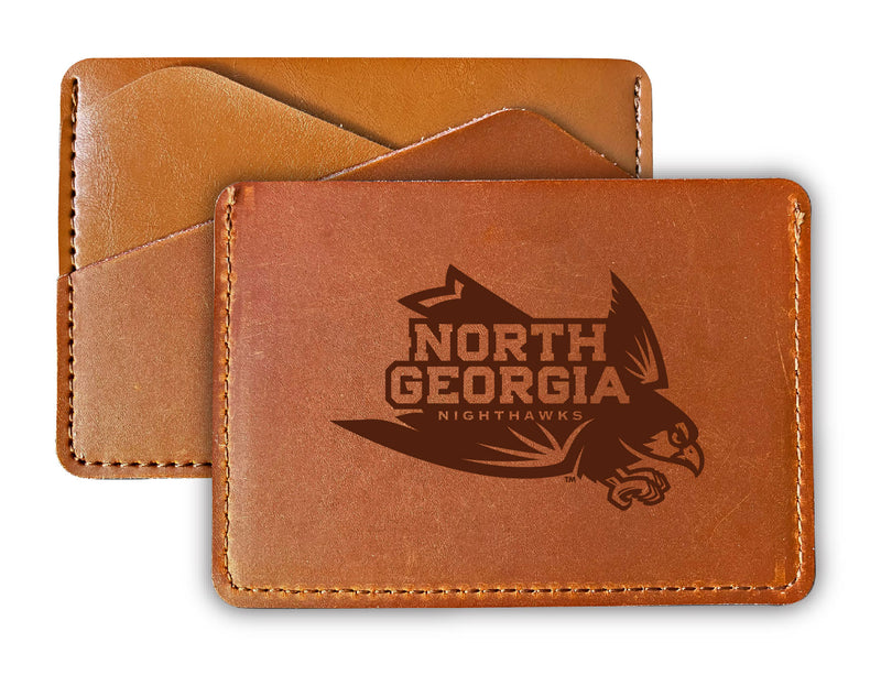 Elegant North Georgia Nighhawks Leather Card Holder Wallet - Slim Profile, Engraved Design