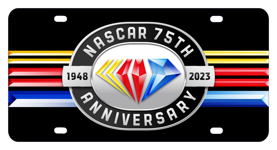 Officially Licensed NASCAR 75 Year Anniversary Metal License Plate