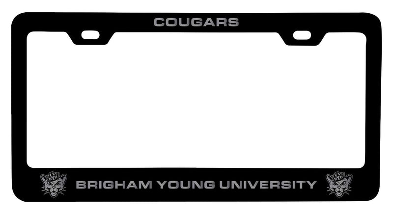 Brigham Young Cougars NCAA Laser-Engraved Metal License Plate Frame - Choose Black or White Color