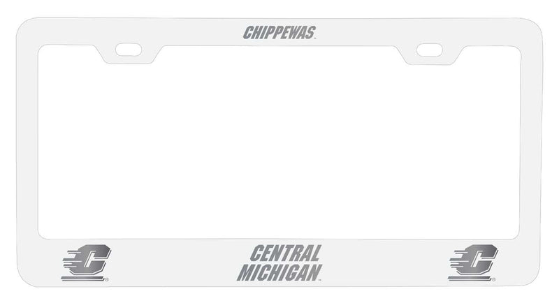 Central Michigan University NCAA Laser-Engraved Metal License Plate Frame - Choose Black or White Color
