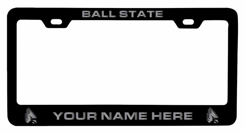 Customizable Ball State University NCAA Laser-Engraved Metal License Plate Frame - Personalized Car Accessory