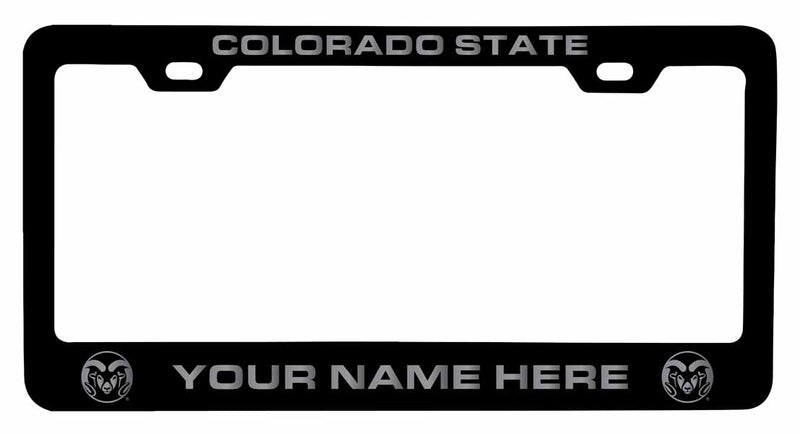 Customizable Colorado State Rams NCAA Laser-Engraved Metal License Plate Frame - Personalized Car Accessory