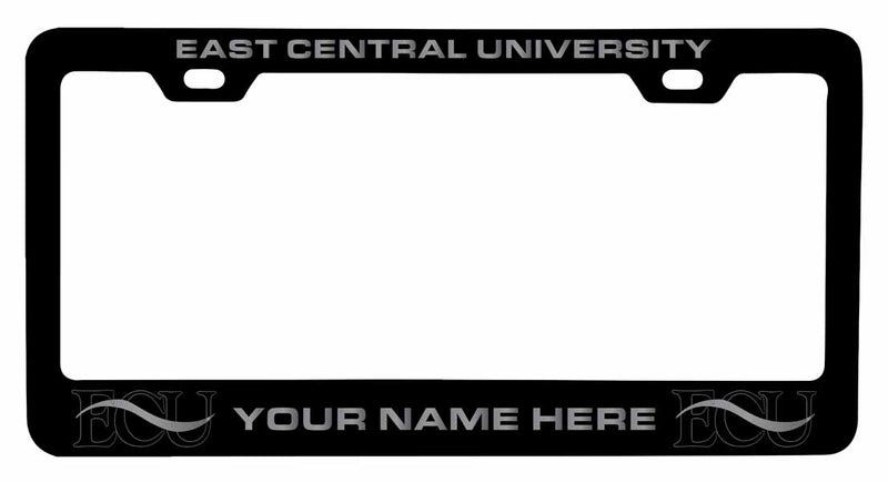 Customizable East Central University Tigers NCAA Laser-Engraved Metal License Plate Frame - Personalized Car Accessory