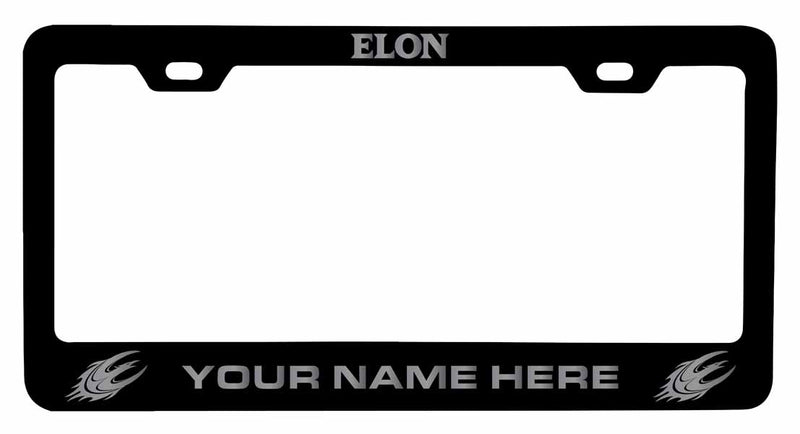 Customizable Elon University NCAA Laser-Engraved Metal License Plate Frame - Personalized Car Accessory