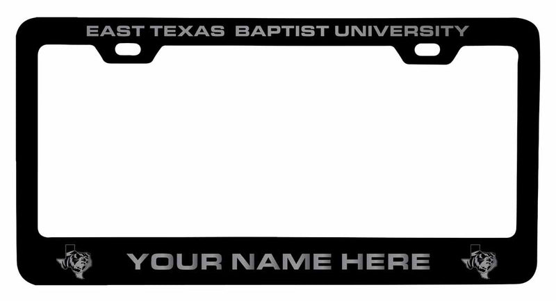Customizable East Texas Baptist University NCAA Laser-Engraved Metal License Plate Frame - Personalized Car Accessory