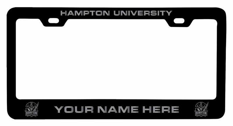 Customizable Hampton University NCAA Laser-Engraved Metal License Plate Frame - Personalized Car Accessory