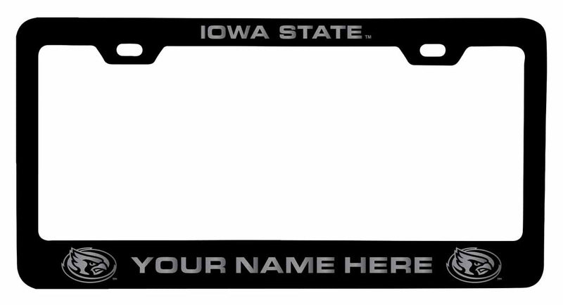 Customizable Iowa State Cyclones NCAA Laser-Engraved Metal License Plate Frame - Personalized Car Accessory
