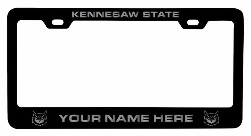 Customizable Kennesaw State University NCAA Laser-Engraved Metal License Plate Frame - Personalized Car Accessory