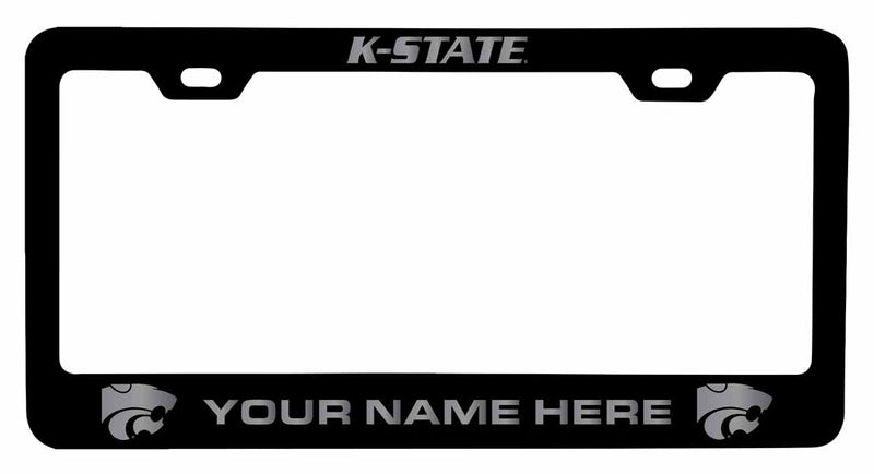 Customizable Kansas State Wildcats NCAA Laser-Engraved Metal License Plate Frame - Personalized Car Accessory
