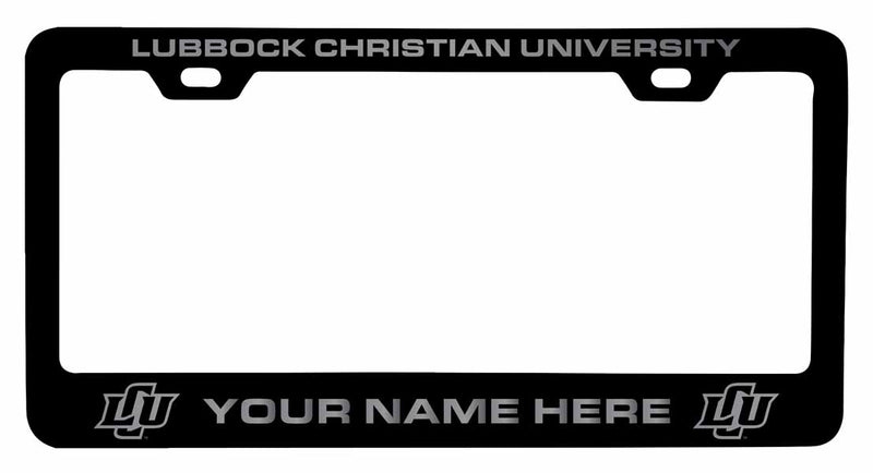 Customizable Lubbock Christian University Chaparral NCAA Laser-Engraved Metal License Plate Frame - Personalized Car Accessory