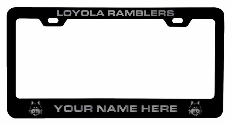 Customizable Loyola University Ramblers NCAA Laser-Engraved Metal License Plate Frame - Personalized Car Accessory