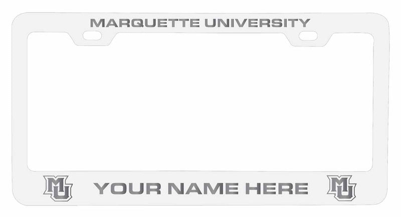 Customizable Marquette Golden Eagles NCAA Laser-Engraved Metal License Plate Frame - Personalized Car Accessory