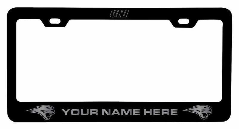 Customizable Northern Iowa Panthers NCAA Laser-Engraved Metal License Plate Frame - Personalized Car Accessory