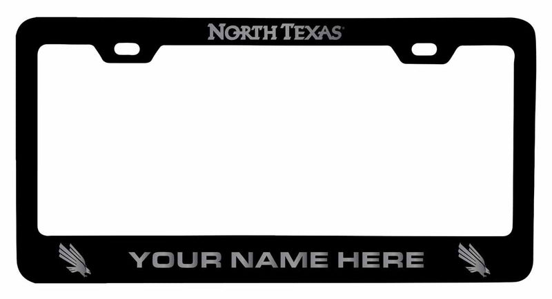 Customizable North Texas NCAA Laser-Engraved Metal License Plate Frame - Personalized Car Accessory