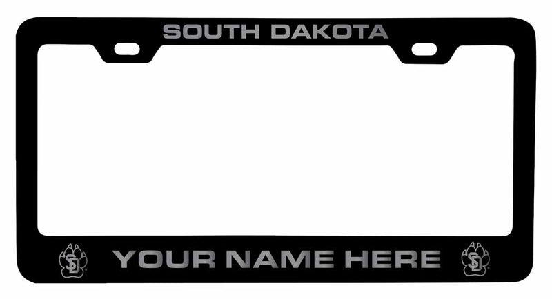 Customizable South Dakota Coyotes NCAA Laser-Engraved Metal License Plate Frame - Personalized Car Accessory