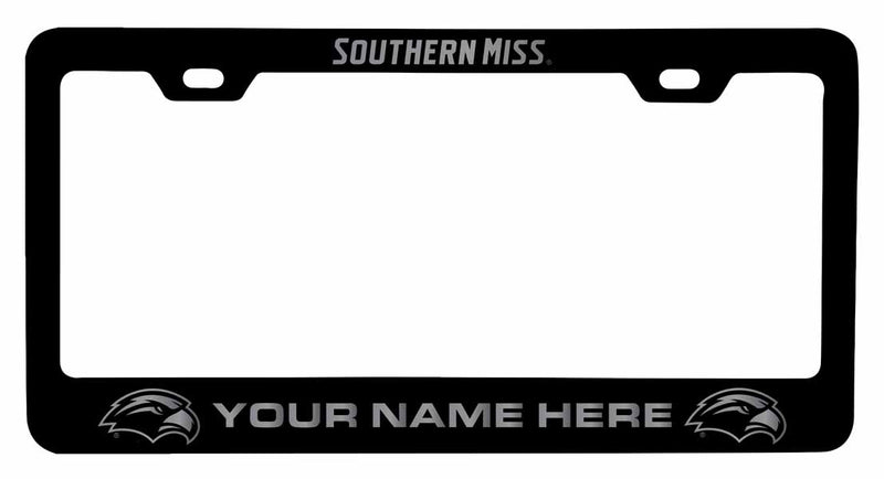 Customizable Southern Mississippi Golden Eagles NCAA Laser-Engraved Metal License Plate Frame - Personalized Car Accessory