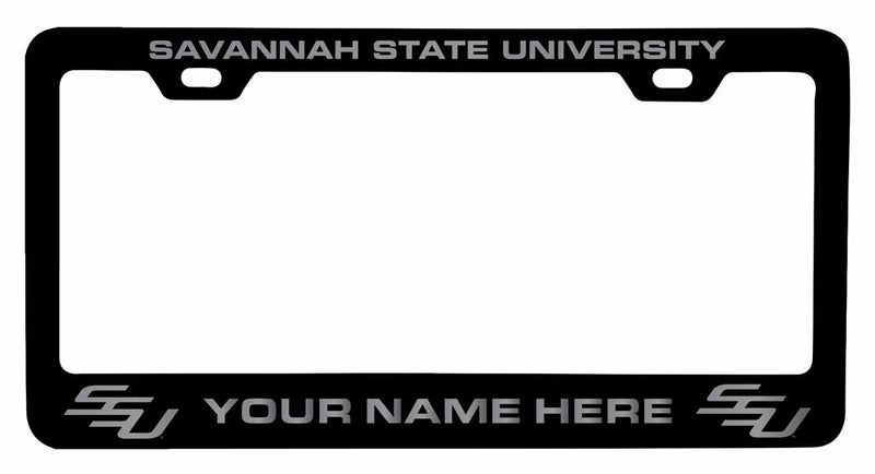 Customizable Savannah State University NCAA Laser-Engraved Metal License Plate Frame - Personalized Car Accessory