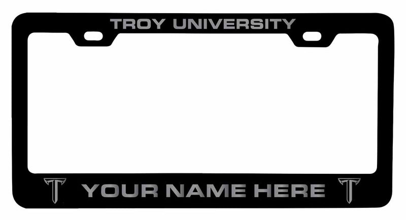 Customizable Troy University NCAA Laser-Engraved Metal License Plate Frame - Personalized Car Accessory