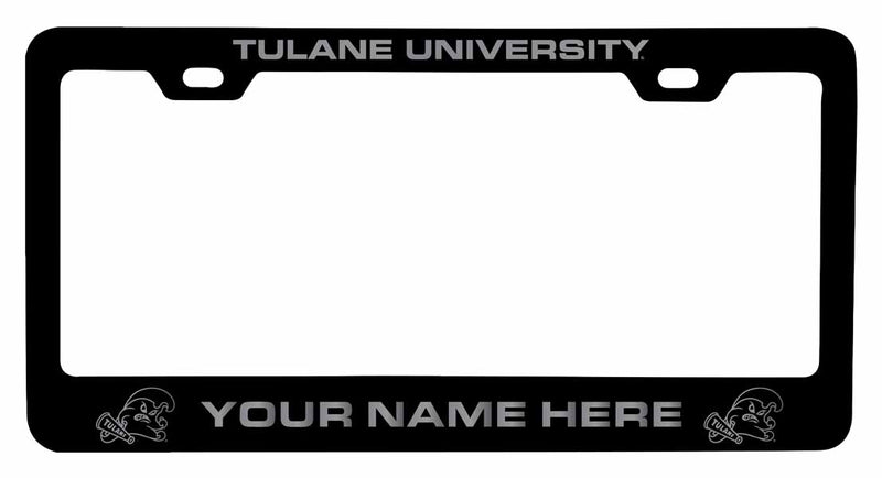 Customizable Tulane University Green Wave NCAA Laser-Engraved Metal License Plate Frame - Personalized Car Accessory