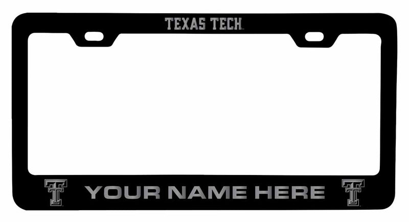 Customizable Texas Tech Red Raiders NCAA Laser-Engraved Metal License Plate Frame - Personalized Car Accessory