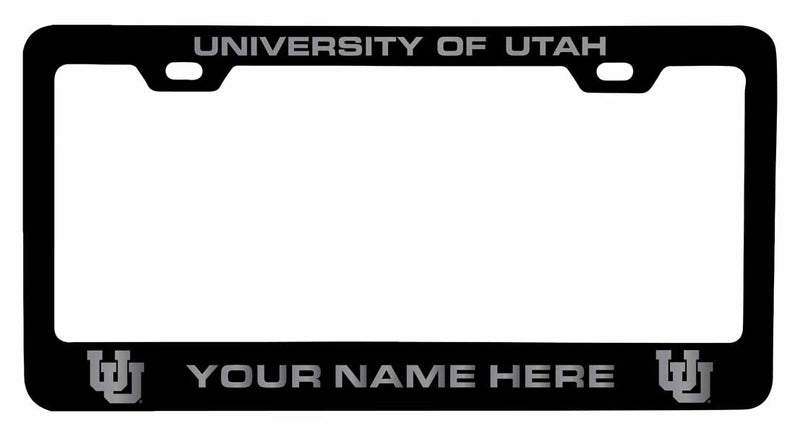 Customizable Utah Utes NCAA Laser-Engraved Metal License Plate Frame - Personalized Car Accessory