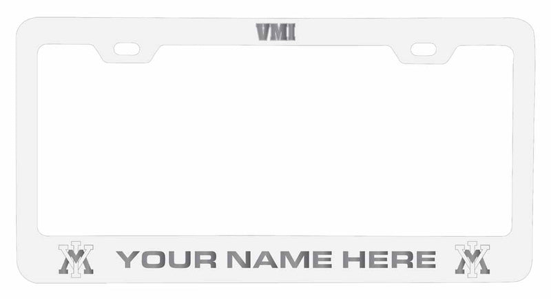 Customizable VMI Keydets NCAA Laser-Engraved Metal License Plate Frame - Personalized Car Accessory