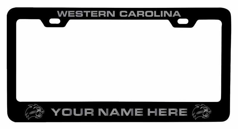 Customizable Western Carolina University NCAA Laser-Engraved Metal License Plate Frame - Personalized Car Accessory