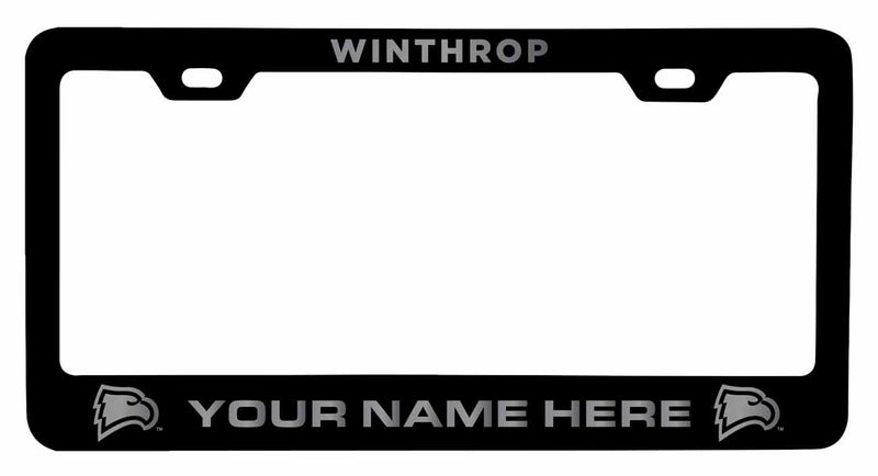 Customizable Winthrop University NCAA Laser-Engraved Metal License Plate Frame - Personalized Car Accessory