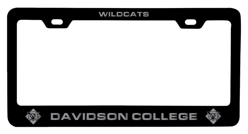 Davidson College NCAA Laser-Engraved Metal License Plate Frame - Choose Black or White Color