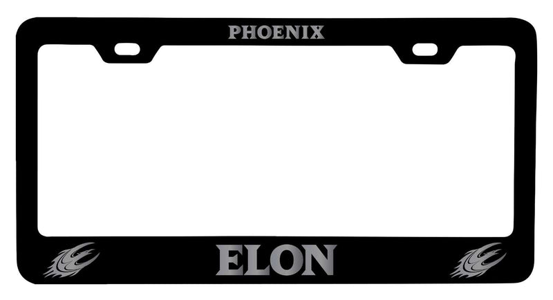 Elon University NCAA Laser-Engraved Metal License Plate Frame - Choose Black or White Color